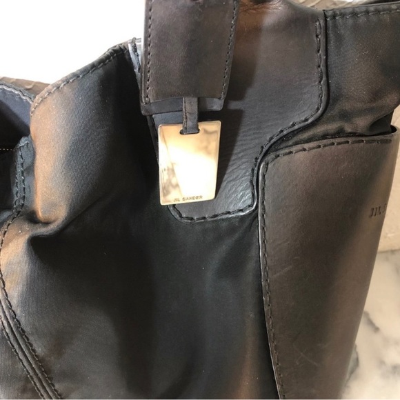 Authentic JIL SANDER (Original) Made in Italy | Mixed-Material Tote Black - Picture 6 of 16